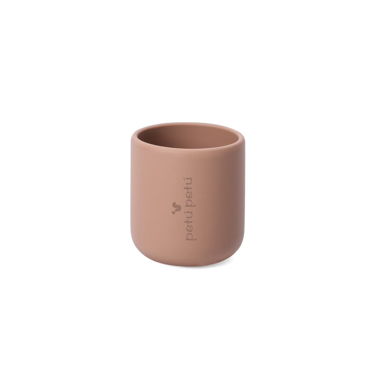 petu petu silikoninis vaikiškas puodelis rudos spalvos - 1